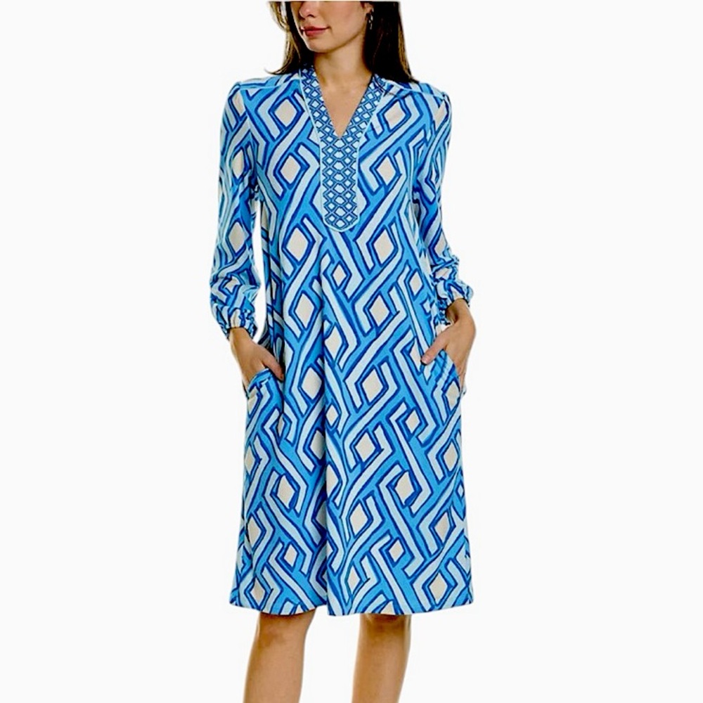 J. Mclaughlin Emer Blue Long Sleeve Dress